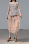 Marc Le Bihan Silk Skirt Six-layer Tulle 25930 Series French Hand-dyed MLB-25930-SKIN Skin Color
